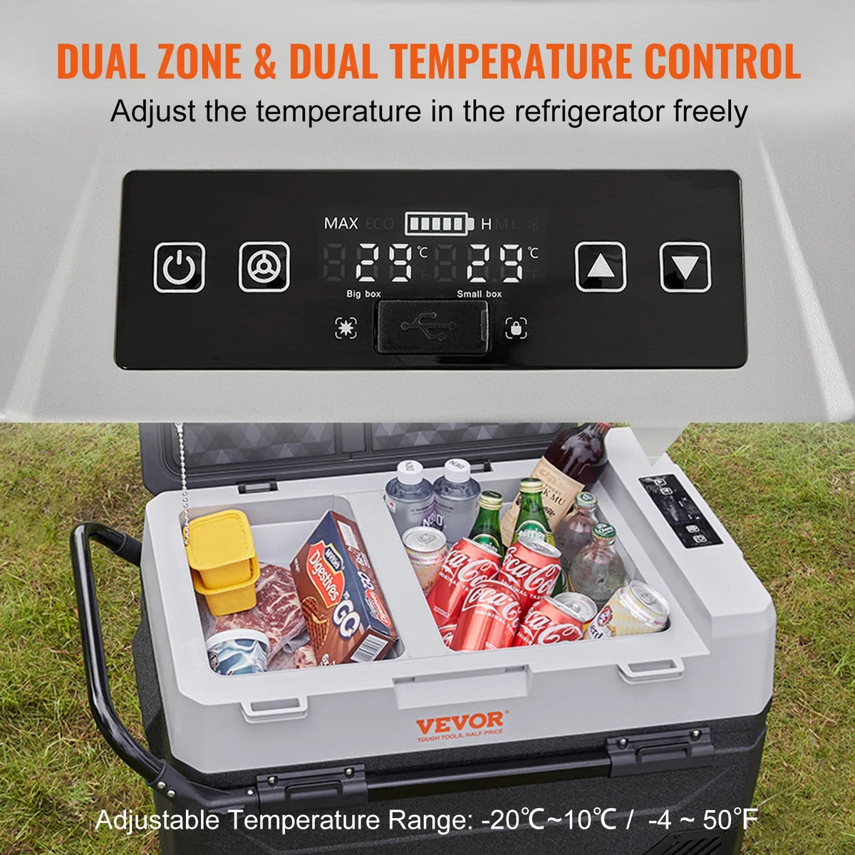 38L 53L Mini Fridge Car Refrigerator Portable  Freezer Electric Ice Box with Wheels Compressor for RV Boat Camping Traveli