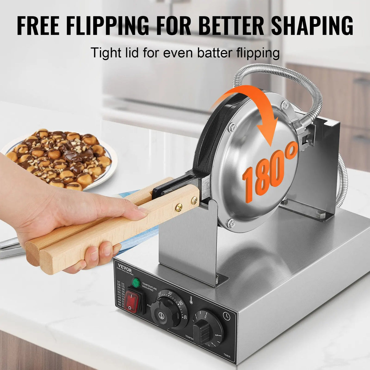 Commercial Egg Bubble Waffle Maker Egg Pancake Baker Machine Non-Stick Stainless Steel Bubble Puff Cake Snack