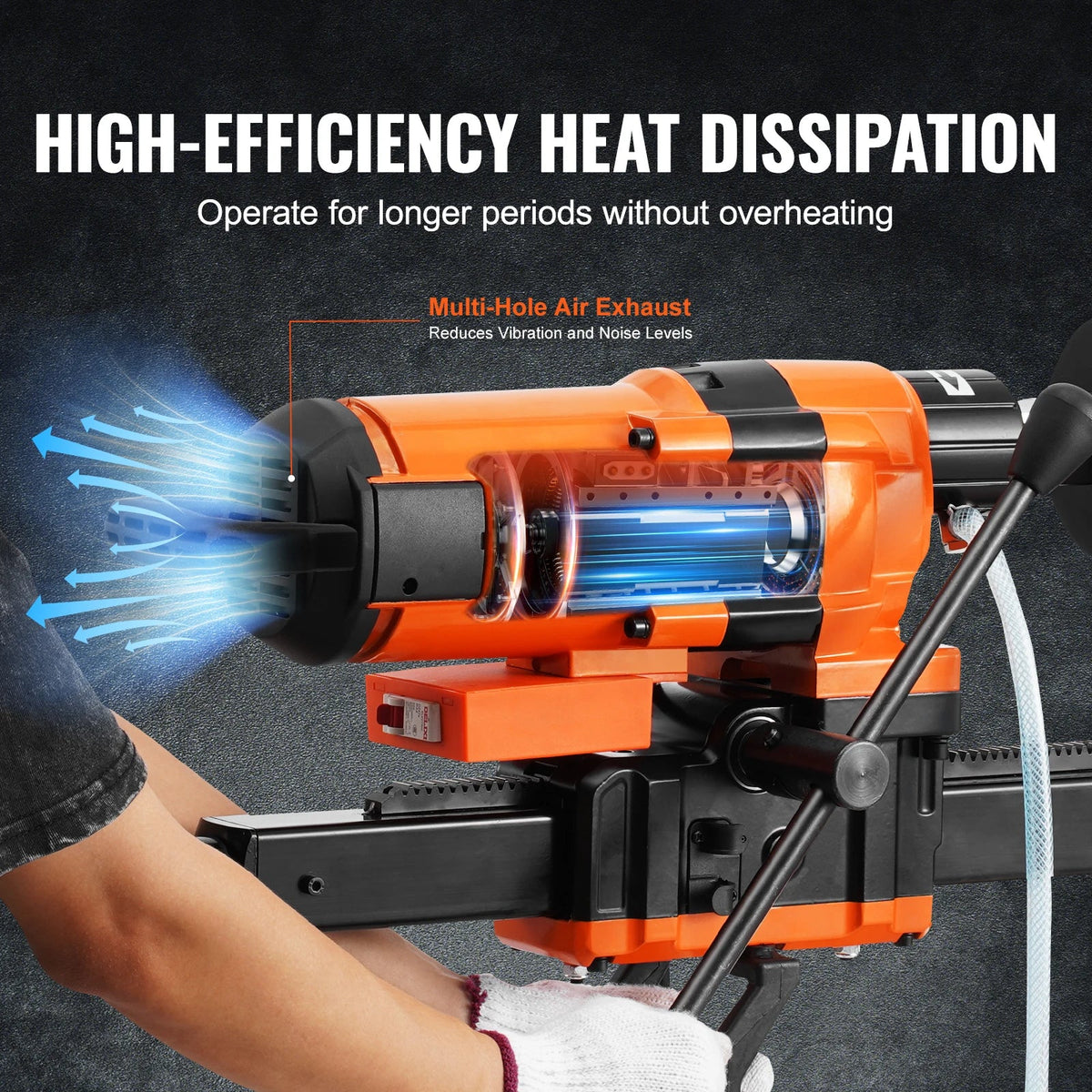 Core Drill Machine, 0.8-11.8in Drilling Diameter Diamond Core Drill Rig w/Core Drill Bit, 3500W Rugged Concrete Core Drill