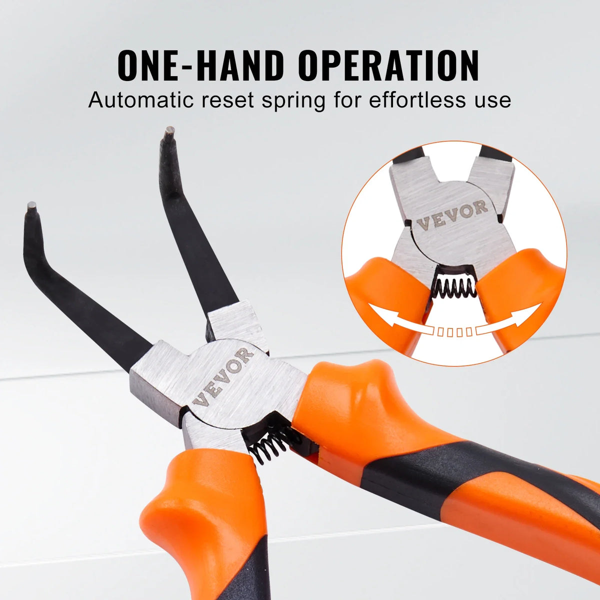 4-Piece 0.07" Snap Ring Pliers Set Tip Diameter High Carbon Steel Straight and Bent Jaw Heavy Duty Pliers and Tool Bag