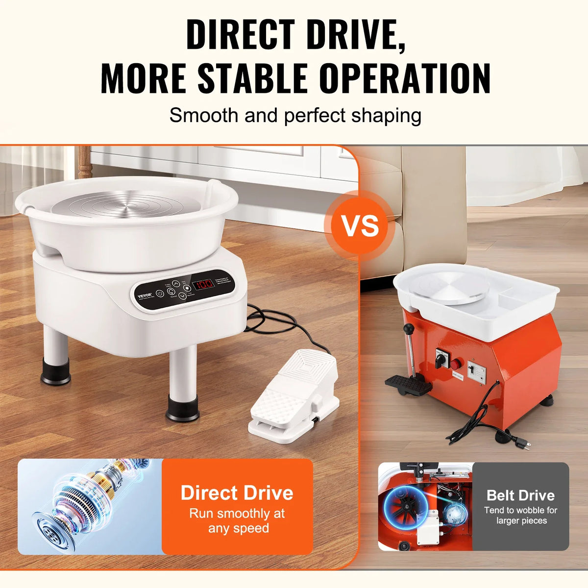 Pottery Wheel 11 inch Pottery Forming Machine Electric Wheel for Pottery Direct Drive Ceramic Wheel  for DIY Art Craft