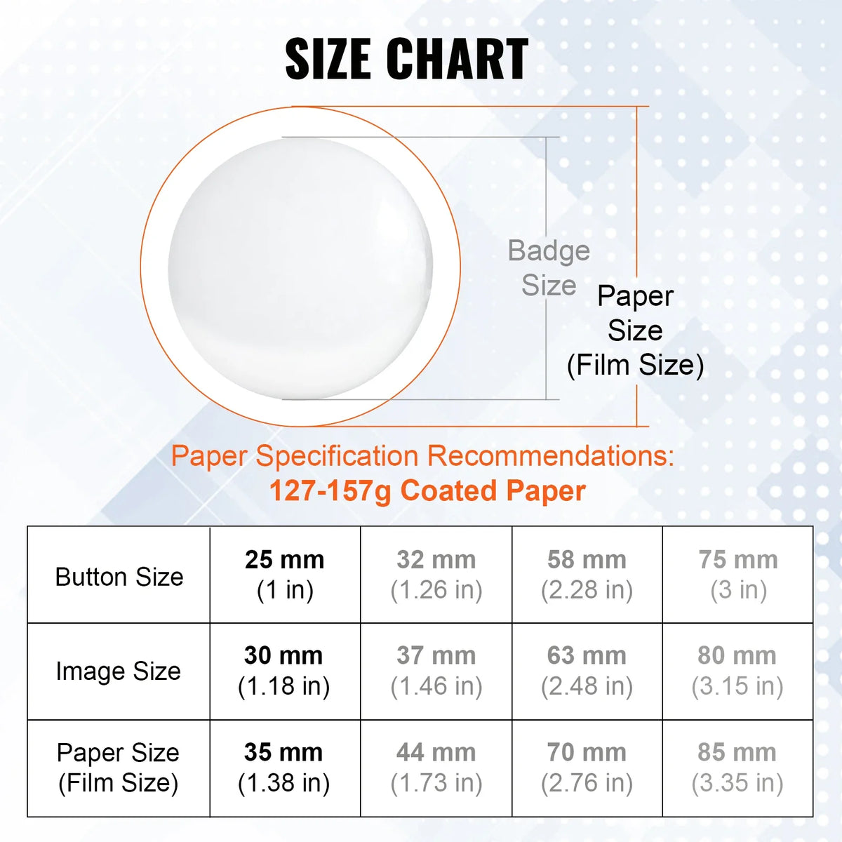 25/32/58/75mm Button Badge Parts Supplies for Button Maker Machine 200/500Sets Metal and Plastic Pin Badges