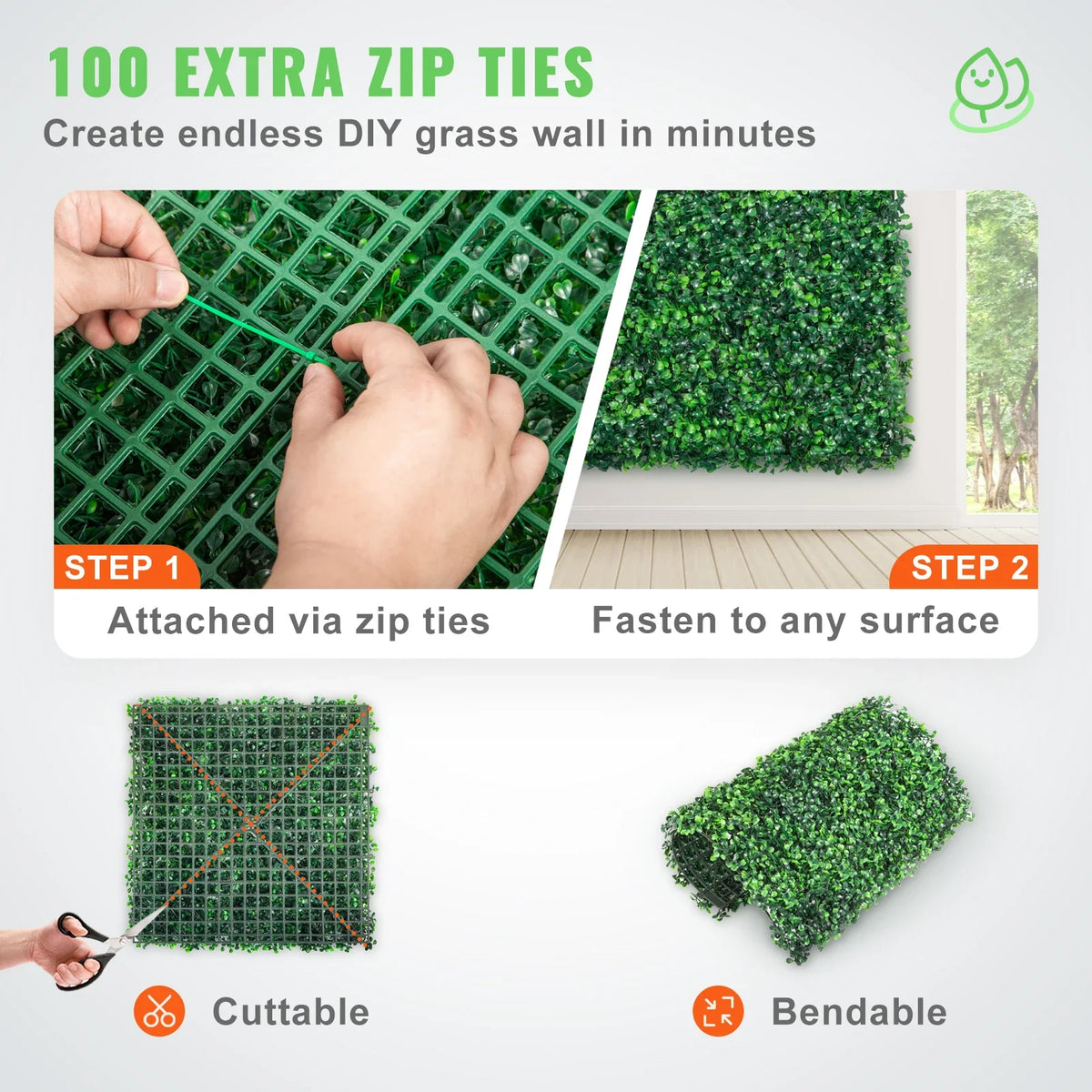 Artificial Boxwood Panel 24pcs Fake Hedge Wall Panels 20"X20" Artificial Grass Backdrop for Decor Privacy/Fence/Indoor