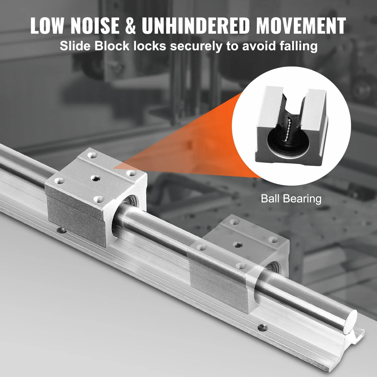 2PCS Linear Guide Rails SBR12 SBR16 SBR20 SBR25 800-2200mm & 4PCS UU Bearing Blocks Smooth Motion for DIY Mills CNC Parts