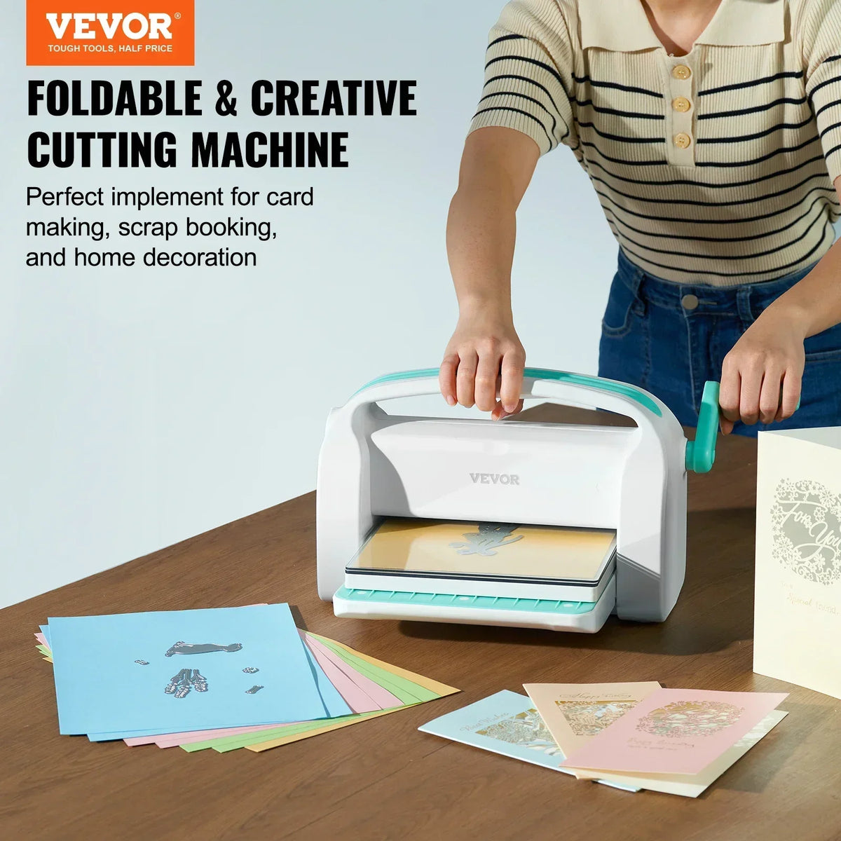 6/9in Manual Die Cutting Embossing Machine Mini Opening Scrapbooking Handmake Tools for DIY Art Craft Card Decorations