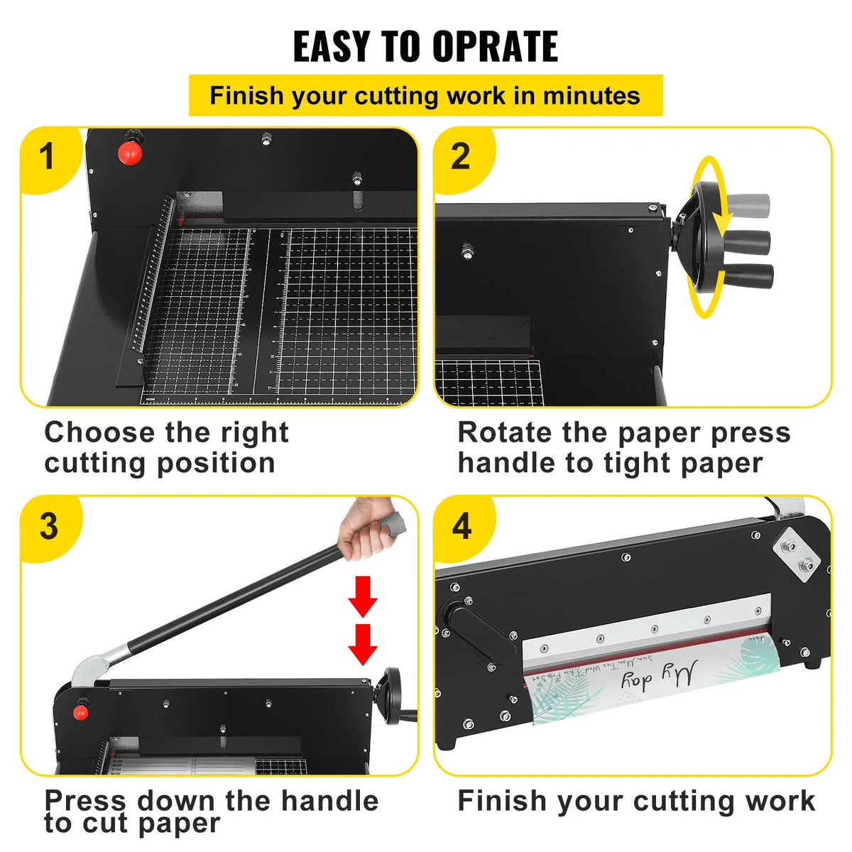 12 Inch A4 Manual Paper Cutter Guillotine Trimmer Heavy Duty 300 Sheets Shredder for Factory School Office Accessories