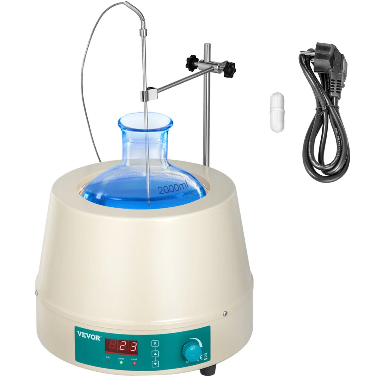 Knob Magnetic Agitador 1/2L 0-1600RPM Liquid Heating Mantle Stirrer Hot Plate Vortrx Mixer Shaker for Chemical Laboratory