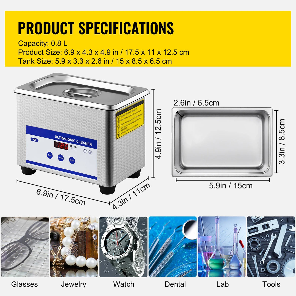 Home Appliance 0.8L 2L 3L 6L 15L Ultrasonic Cleaner Portable Washing Machine Dishwasher Lave-Dishes Ultrasound Bath Sonic
