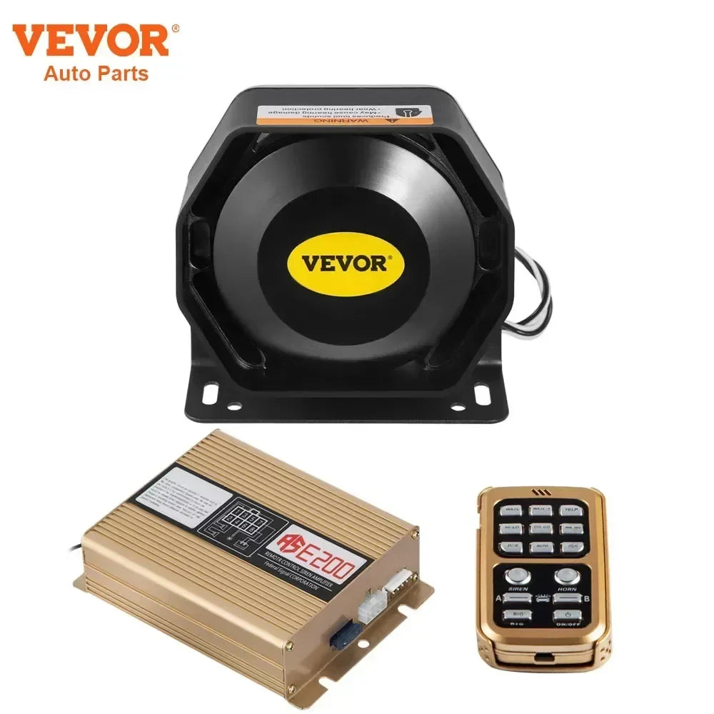 200W 8 Sound Loud Car Warning Police Fire Emergency Alarm Fire Siren 1 Horn PA Speaker MIC System Vehicle Siren Car Alarm