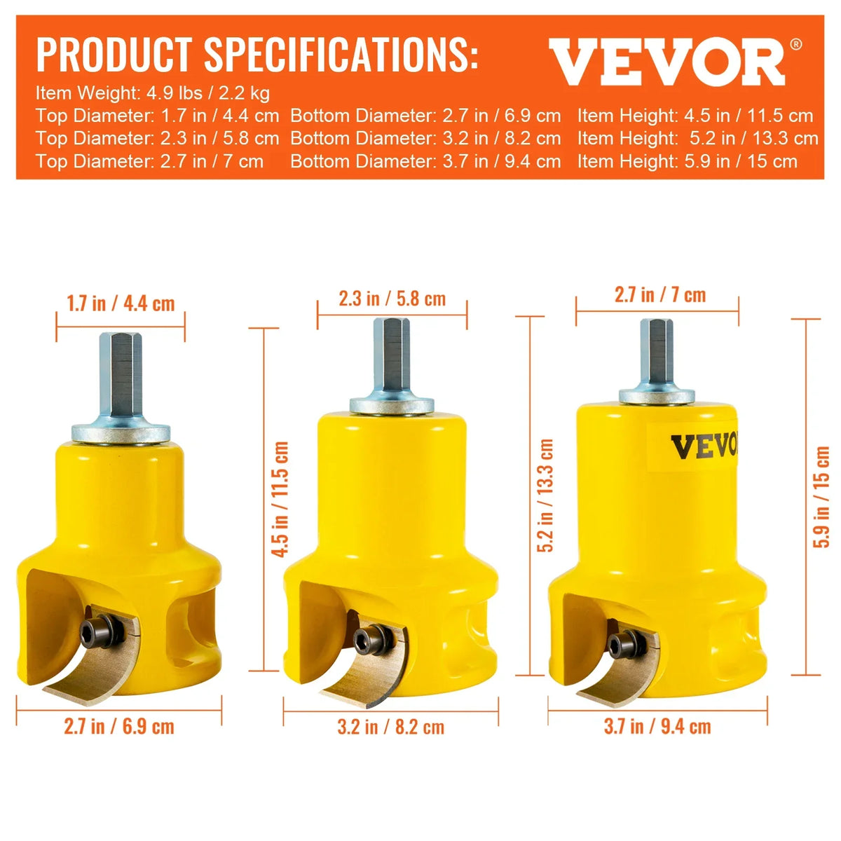 4/6/8Pcs Tenon Cutter Log Furniture Kit 1/1.5/2in Straight/Curved Blades Commercial Woodworking Tool for Corded Drill