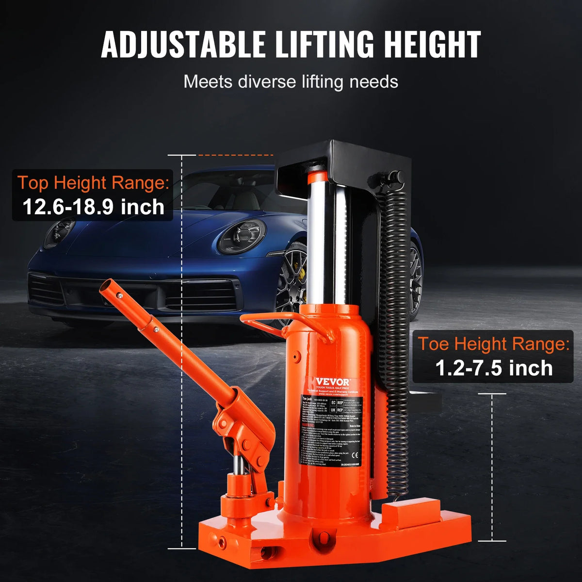 10 Ton On Toe Toe Jack Lift 20 Ton On Top Lift Capacity Machine Jack  Air Hydraulic Claw Jack for Machinery Industry