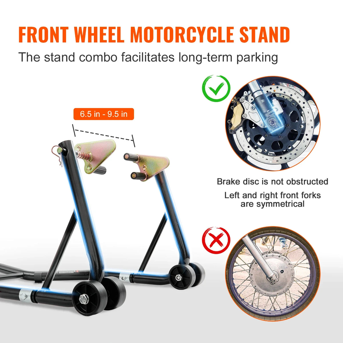 Motorcycle Stand Lift, 850lbs Front Rear Combo Stand Lift Stand, Front and Rear Wheel Fork Stand, U+L Fork Swingarm Spool