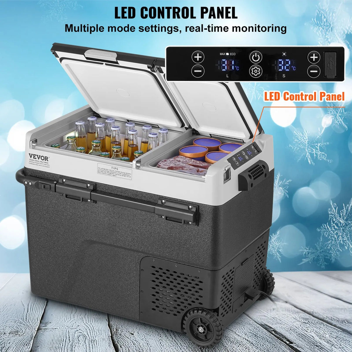 Portable Car Refrigerator Freezer Fridge Compressor 40L 115L 95L 50L 58L 36L Dual Zone for Home Outdoors RV Boat Camping
