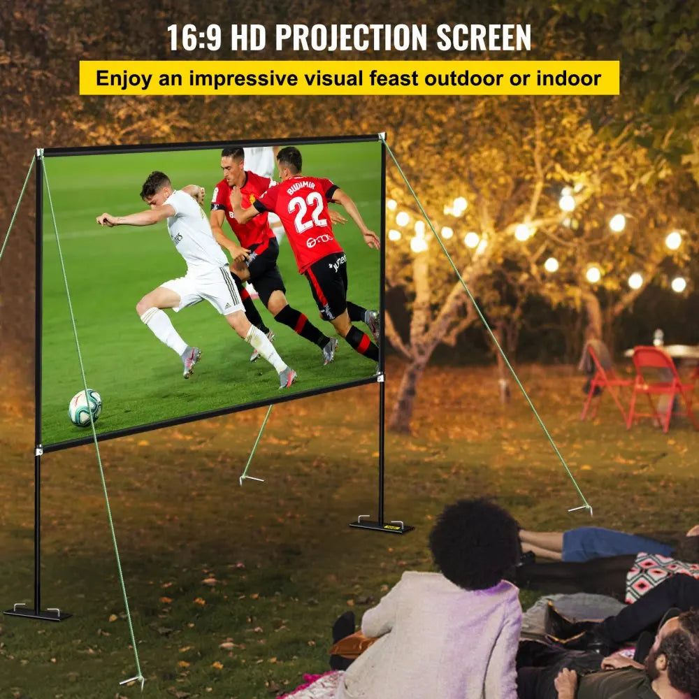 80 100 135 150 180 Inch Foldable Portable HD 4K Projector Screen with Stand 16:9 Movie Video Indoor Outdoor Portable Home