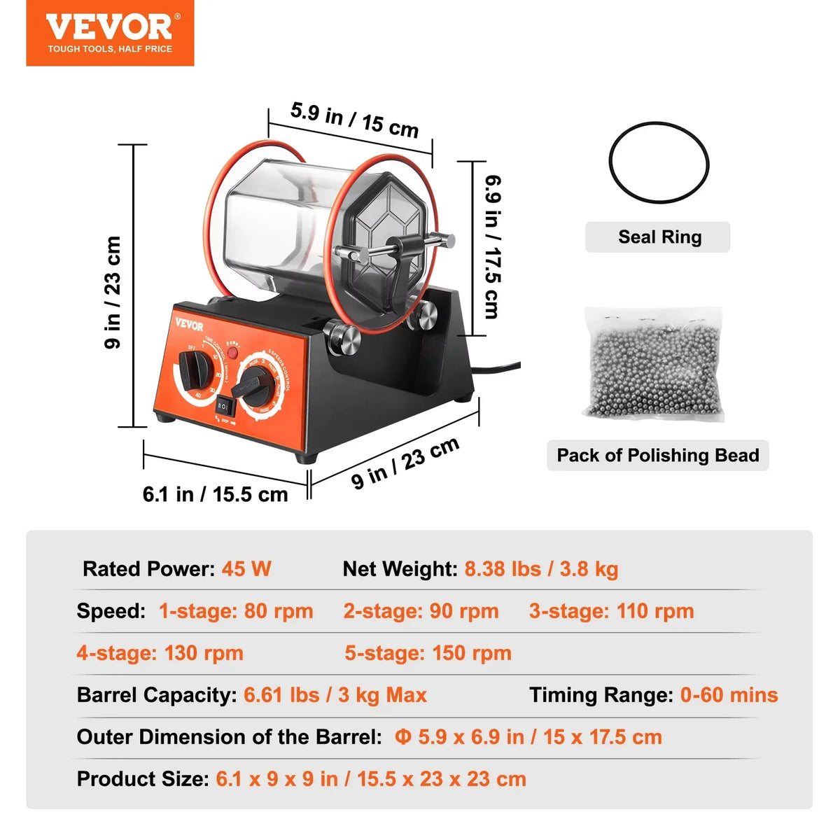 Rotary Tumbler 3kg 5kg Surface Polisher Jewelry Drum Polishing Machine Gem DIY Mini-Tumbler Finishing Tools