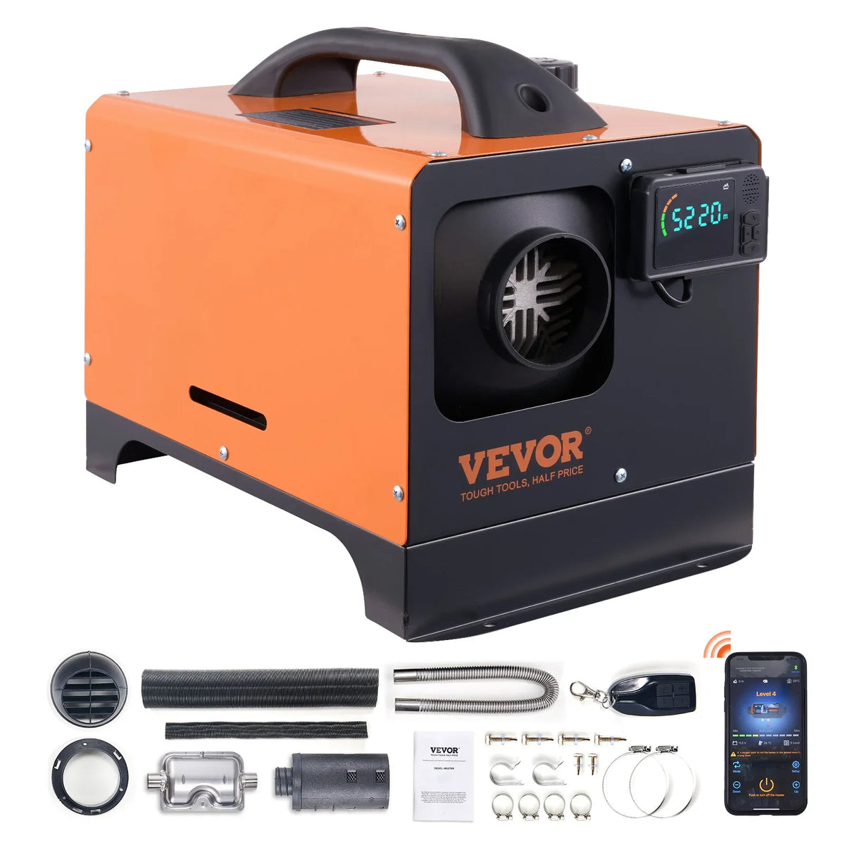 5 KW Diesel Air Heater,All-on-one Diesel Heater W/ Remote Control & LCD,Portable Parking Heater for Home RV Trailer Camper