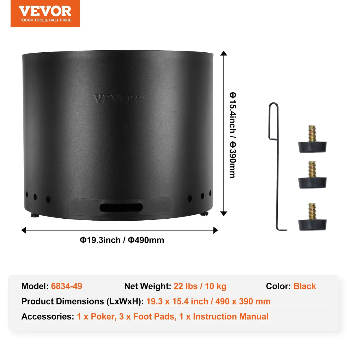 Smokeless Fire Pit Stove Bonfire Wood Burning Fireplaces with Removable Ash Pan SUS430 Portable Outdoor Firepit for Patio