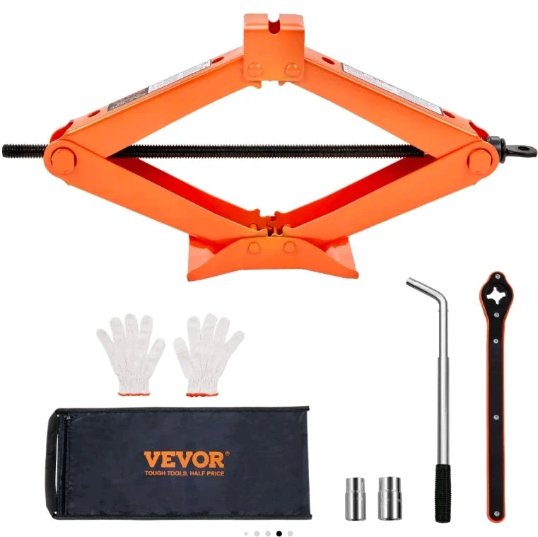 4 in 1 Electric Car Jack Set, Max 5 Ton/11023 LBS Hydraulic Jack with Electric Impact Wrench, Built-in Inflatable Pump