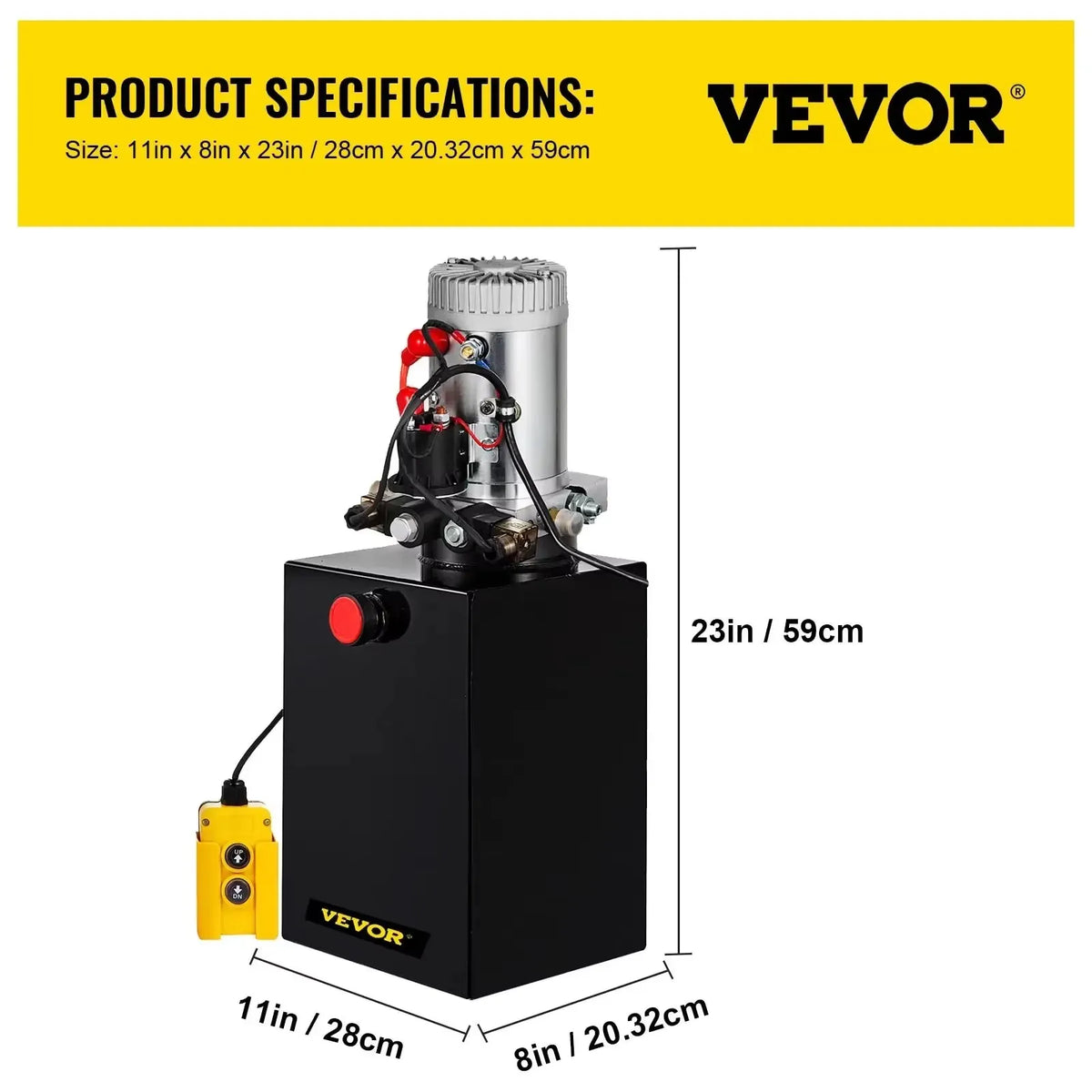 Car Jack Hydraulic Pump 12V DC Double Acting Power Unit 4/8/10/12/15/20 Quart Steel Oil Tank Dump Trailer Truck Lift Pump
