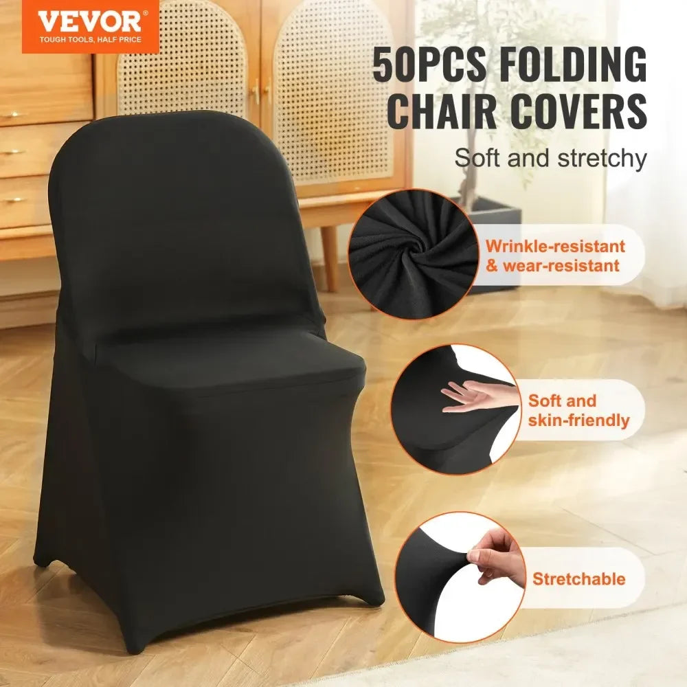 Stretch Spandex Folding Chair Covers Universal Fitted Chair Cover Removable Washable Protective Slipcovers