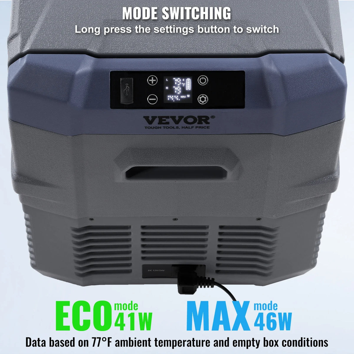 12V Car Refrigerator Fridge, 32 L Dual Zone Portable Freezer, 12/24V DC and 100-240V AC Compressor Cooler for Outdoor