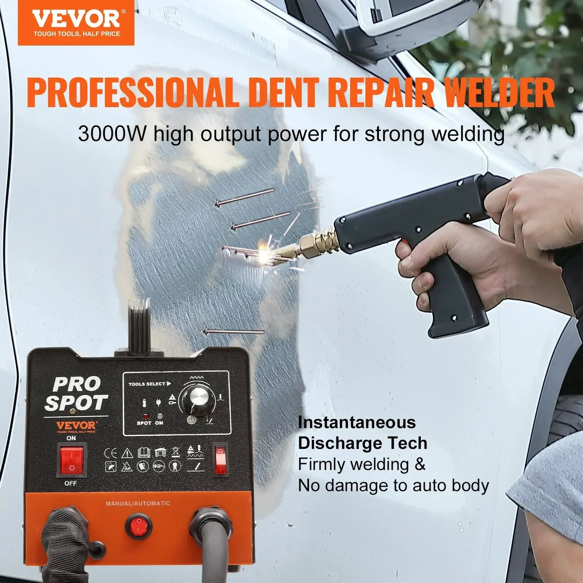 Stud Welder Dent Repair Kit 3KW Spot Welder Dent Puller with 6 Welding Modes for Car, Truck, Motorcycle Dent Repair ﻿