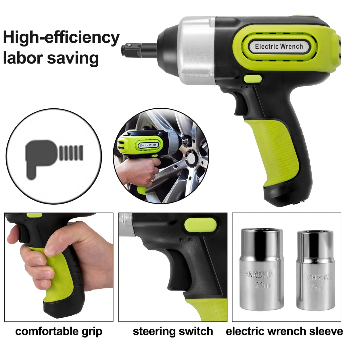 5 Ton Electric Floor Jack with Electric Impact Wrench LED Light Hydraulic Jack Car Repair Tool for SUV Sedan Truck Repair