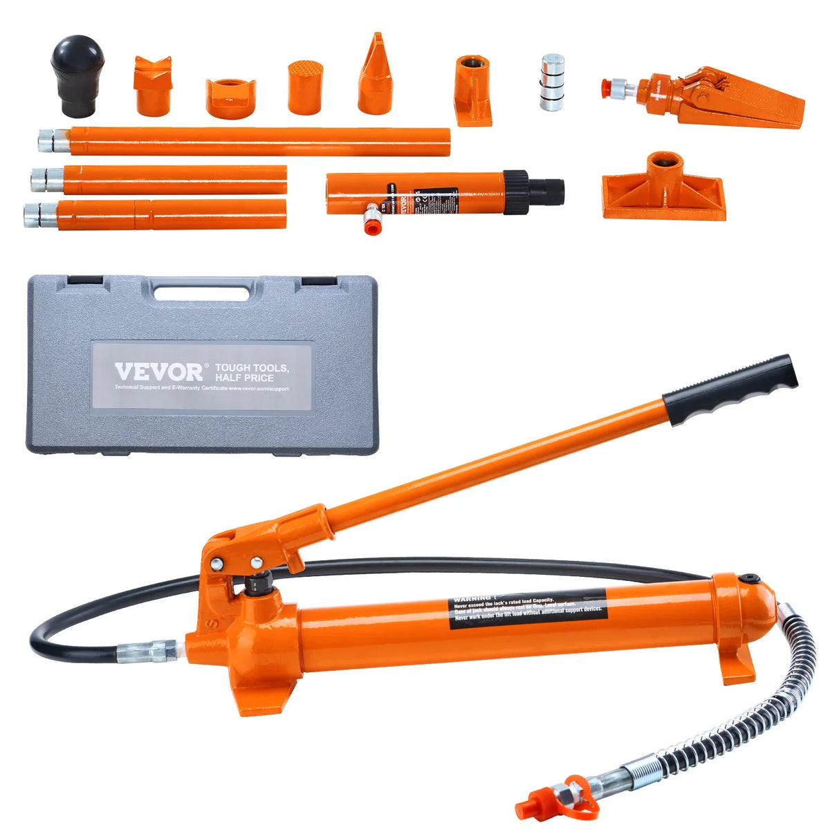 10/12 Ton Porta Power Kit, Hydraulic Jack, Auto Body Frame Repair Kit with Storage Case for Car Repair, Truck, Farm