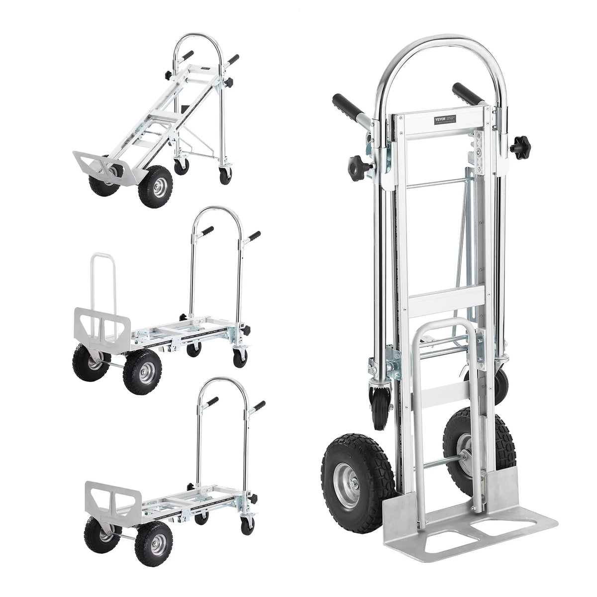 Aluminum Folding Hand Truck Heavy Duty Industrial Collapsible Dolly Cart for Transport and Moving in Warehouse Supermarket