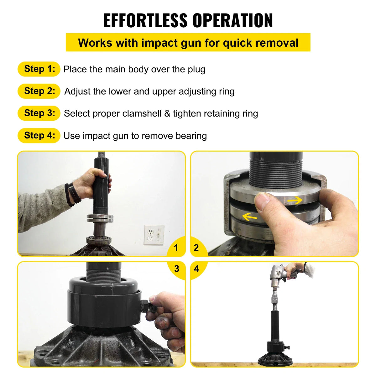 Pinion Puller Tool Compatible with Dana 30 40 60 70 Ford 9" Bearings 45# Steel Clamshell Carrier Bearing for Auto Repair