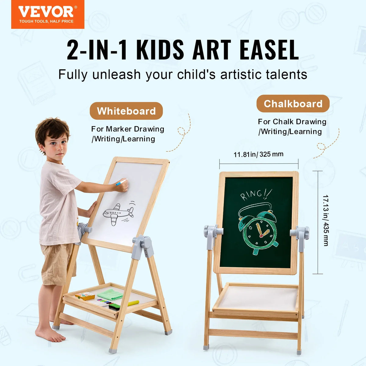 Standing Magnetic Drawing Board WordPad Art Easel with Painting Accessories Children Educational Toys for Kids Boy Girl