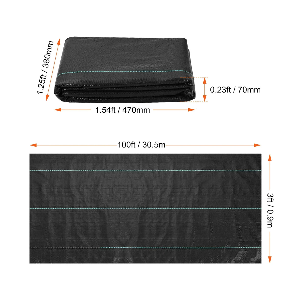 Weed Barrier Landscape Fabric Heavy Duty Garden Fabric Woven PP Weed Control Driveway Geotextile Fabric for Landscaping