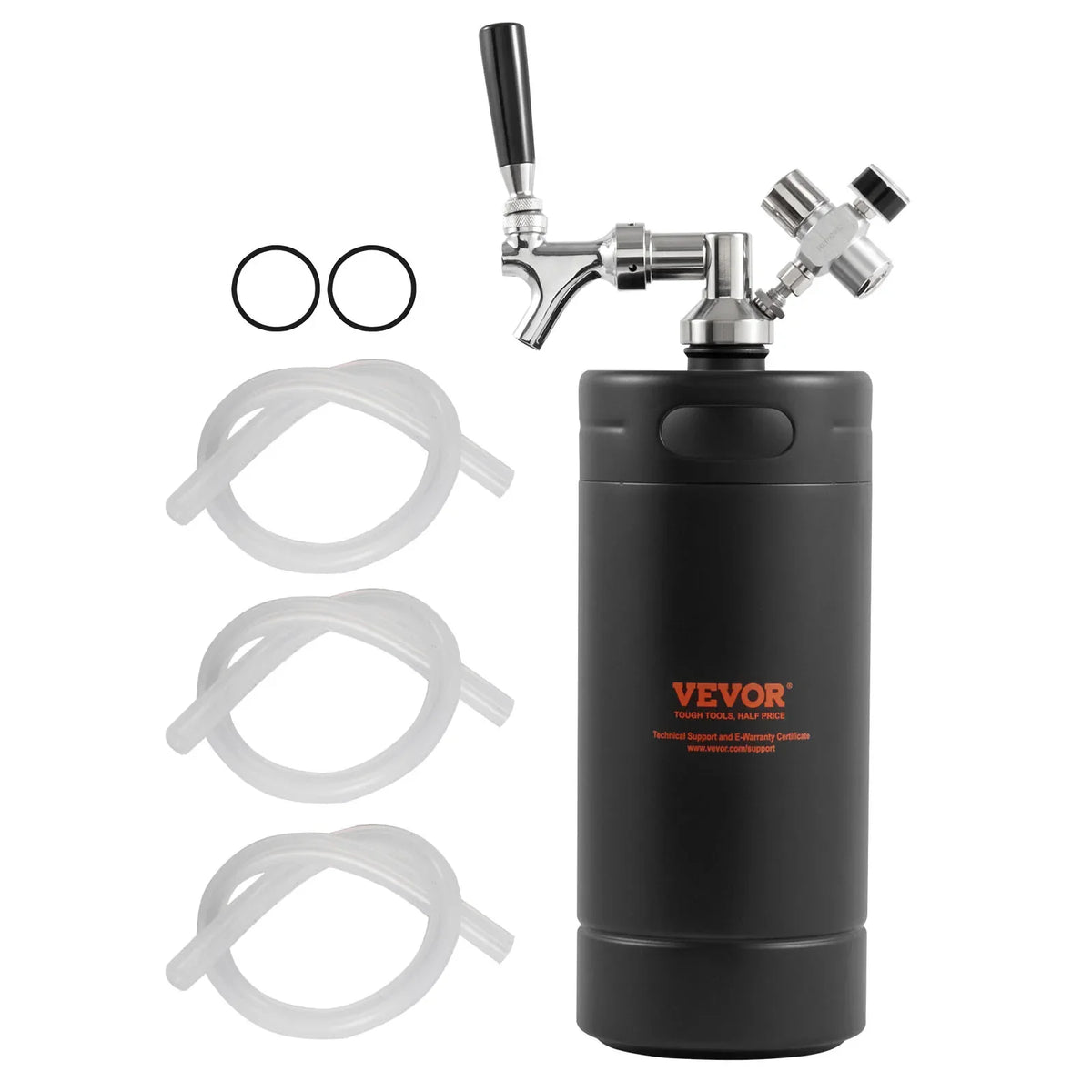 Beer Growler Tap System 304 Stainless Steel Pressurized Keg Growler with Pressure Display For Draft Homebrew Craft Beer