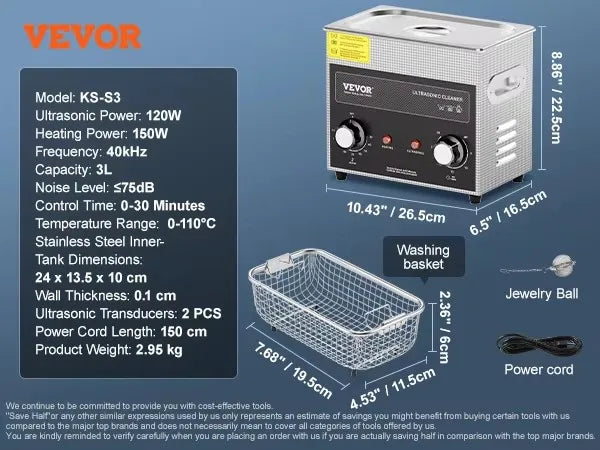 Ultrasonic Cleaner with Heater Timer 2/3/6/10/15/30L for Lab Tools Metal Parts Carburetor Brass Auto Parts Engine Parts