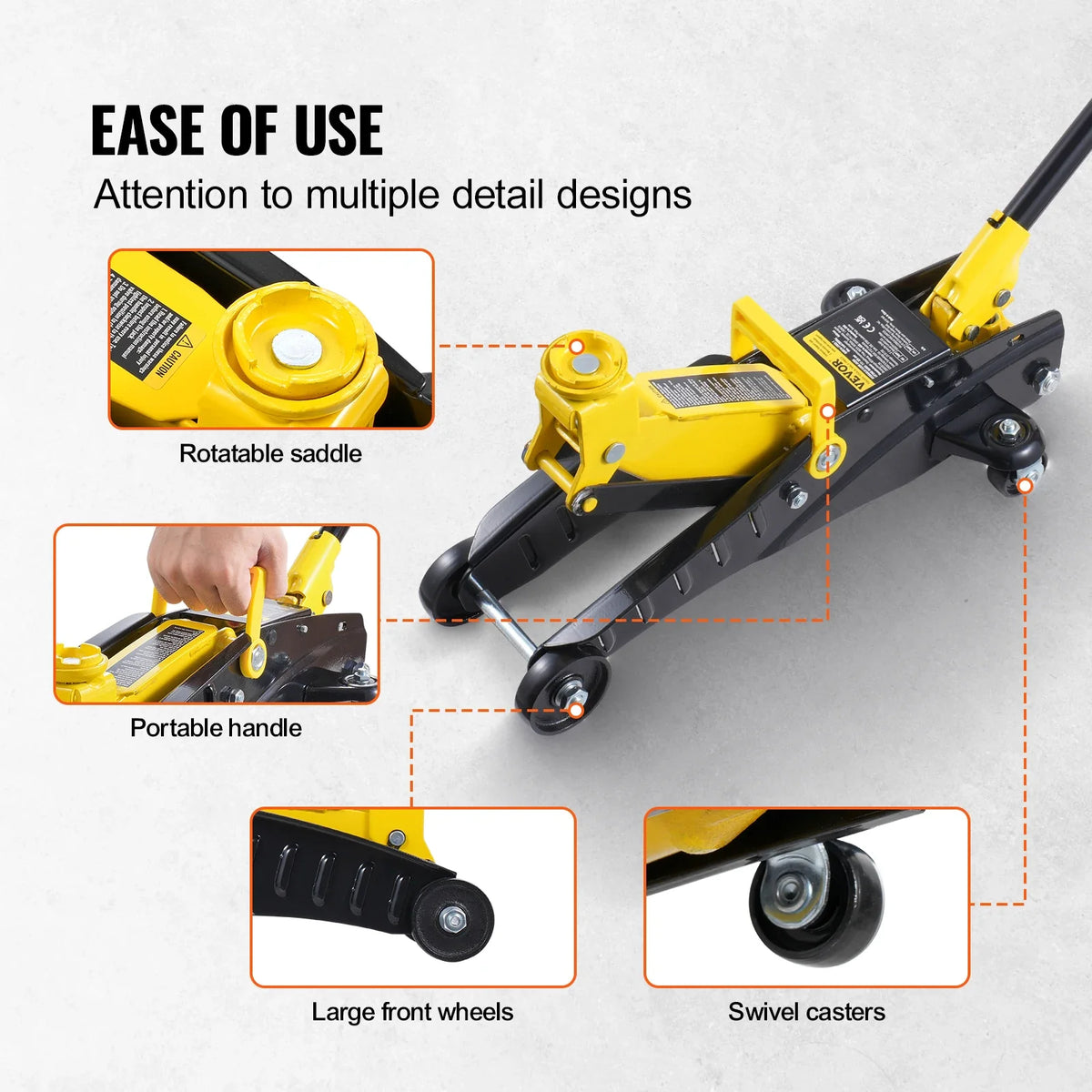 Low Profile Floor Jack 2 Ton  Heavy Duty Iron Hydraulic Racing Floor Jack,  4.6"-12.8" Height Lifting Range