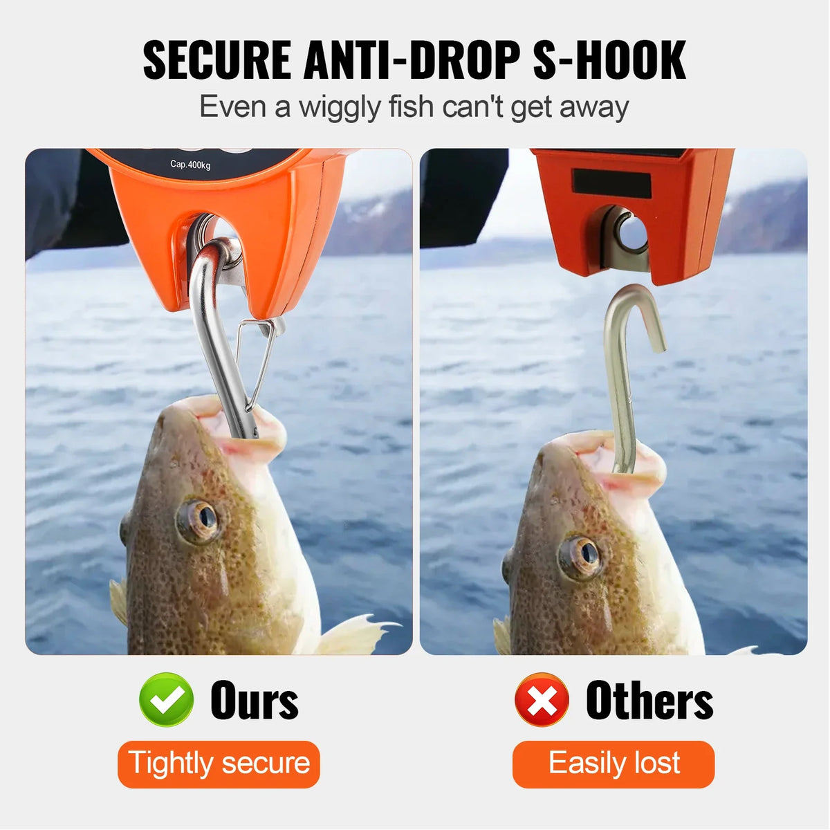 300/400 kg Digital Crane Scale Industrial Heavy Duty Handheld Hanging Scale with Hooks for Farm Hunting Outdoor Fishing