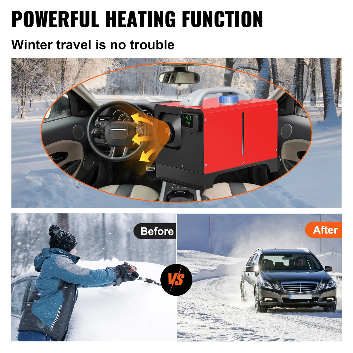 Diesel Air Heater 8KW All in One Diesel Heater 12V Fast Heating Diesel Parking Heater w/LCD & Remote Control for RV Truck