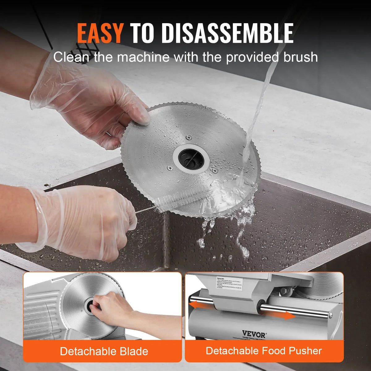 Meat Slicer, 7.5 inch Electric Deli Food Slicer, 180W Meat Cutter w/a Premium SUS420 Blade,0-0.6 inch Adjustable Thickness