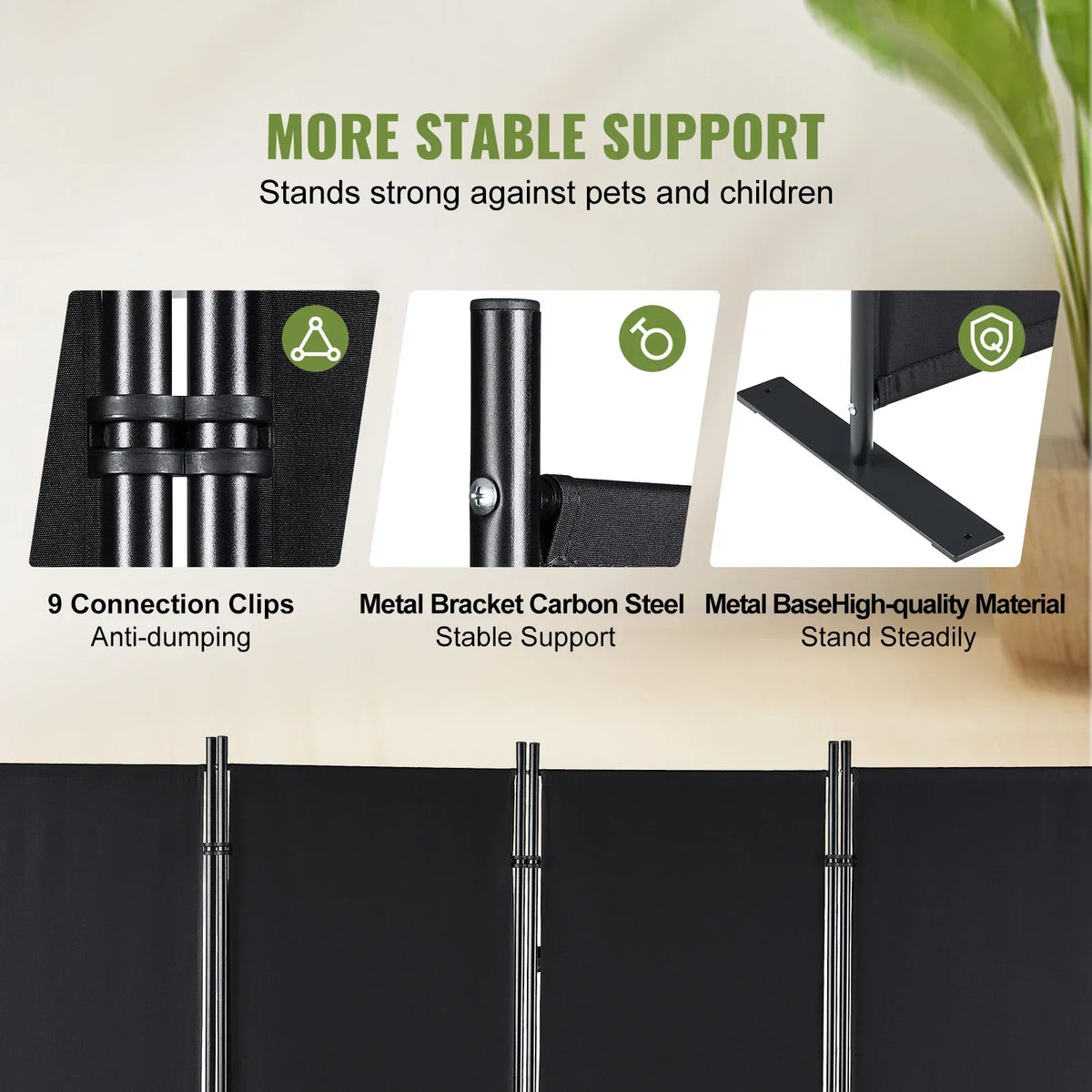 4/3/1 Panel Room Dividers Adjustable In Size & Height Freestanding & Foldable Privacy Screen Partition for Office Home
