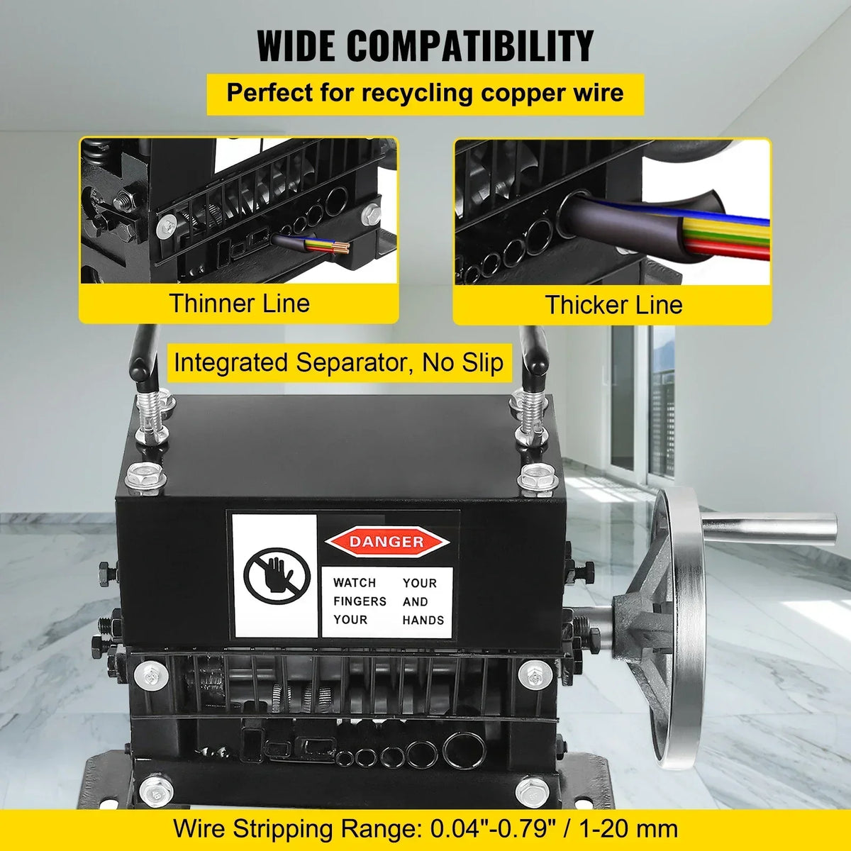 Manual Wire Stripping Machine Hand Cranked Wire Stripper 1-20mm 1.5-38mm 1-40mm for Stripping Cable Scrap Copper Recycle