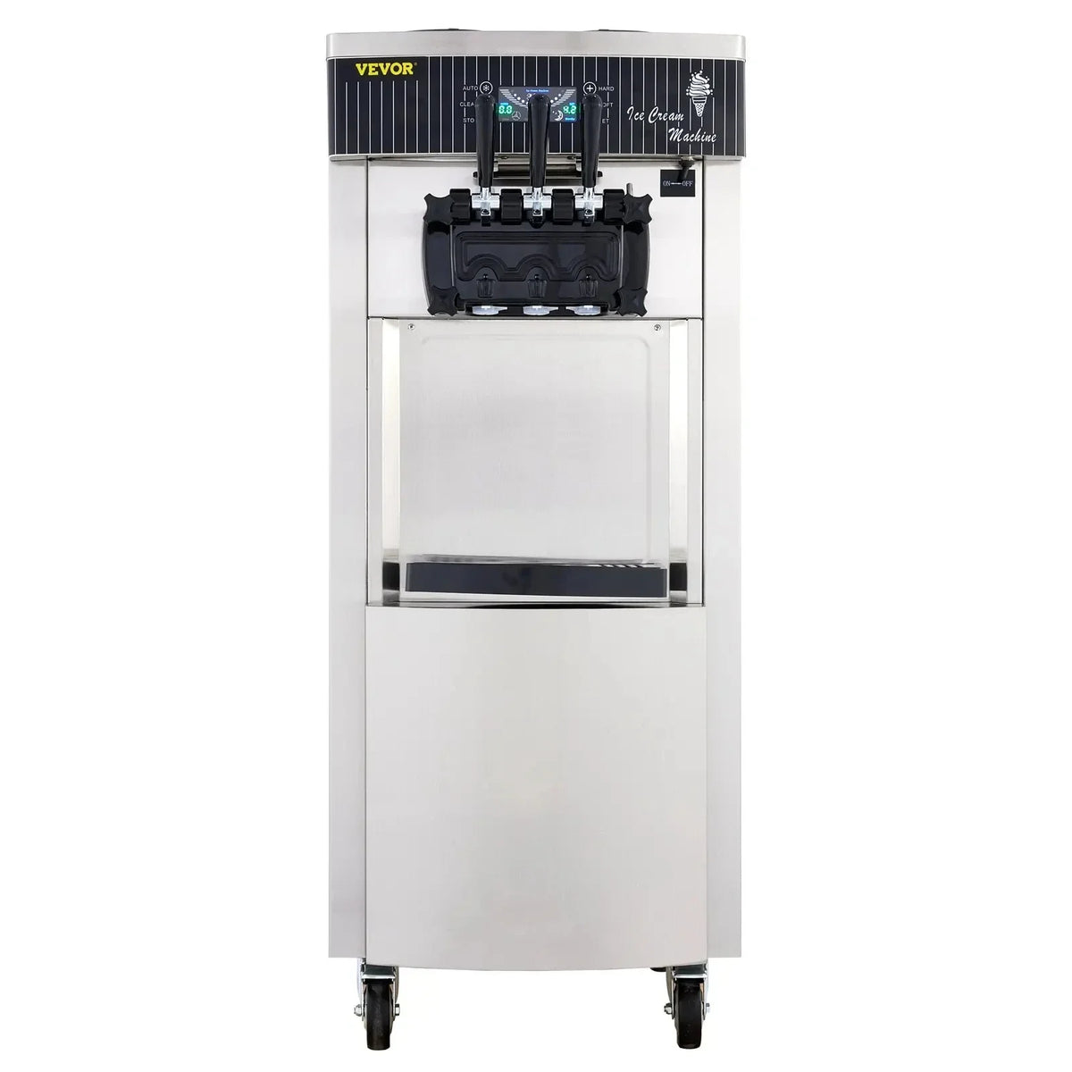 Commercial Soft Ice Cream Machine 2200W  20-28L/H Ice Cream Maker Double 6L Hoppers Ice Cream Making Machine YKF-8228H