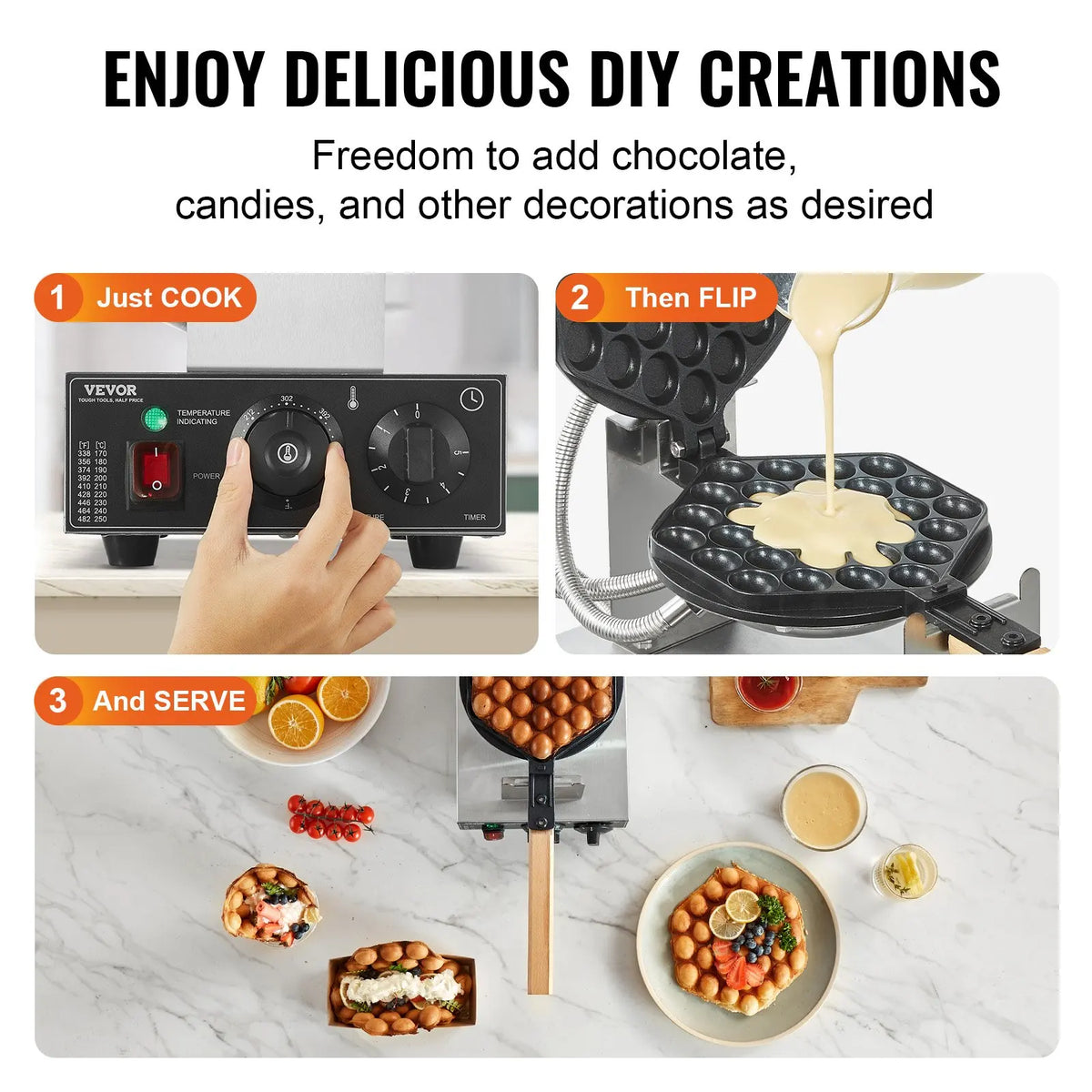 Commercial Egg Bubble Waffle Maker Egg Pancake Baker Machine Non-Stick Stainless Steel Bubble Puff Cake Snack