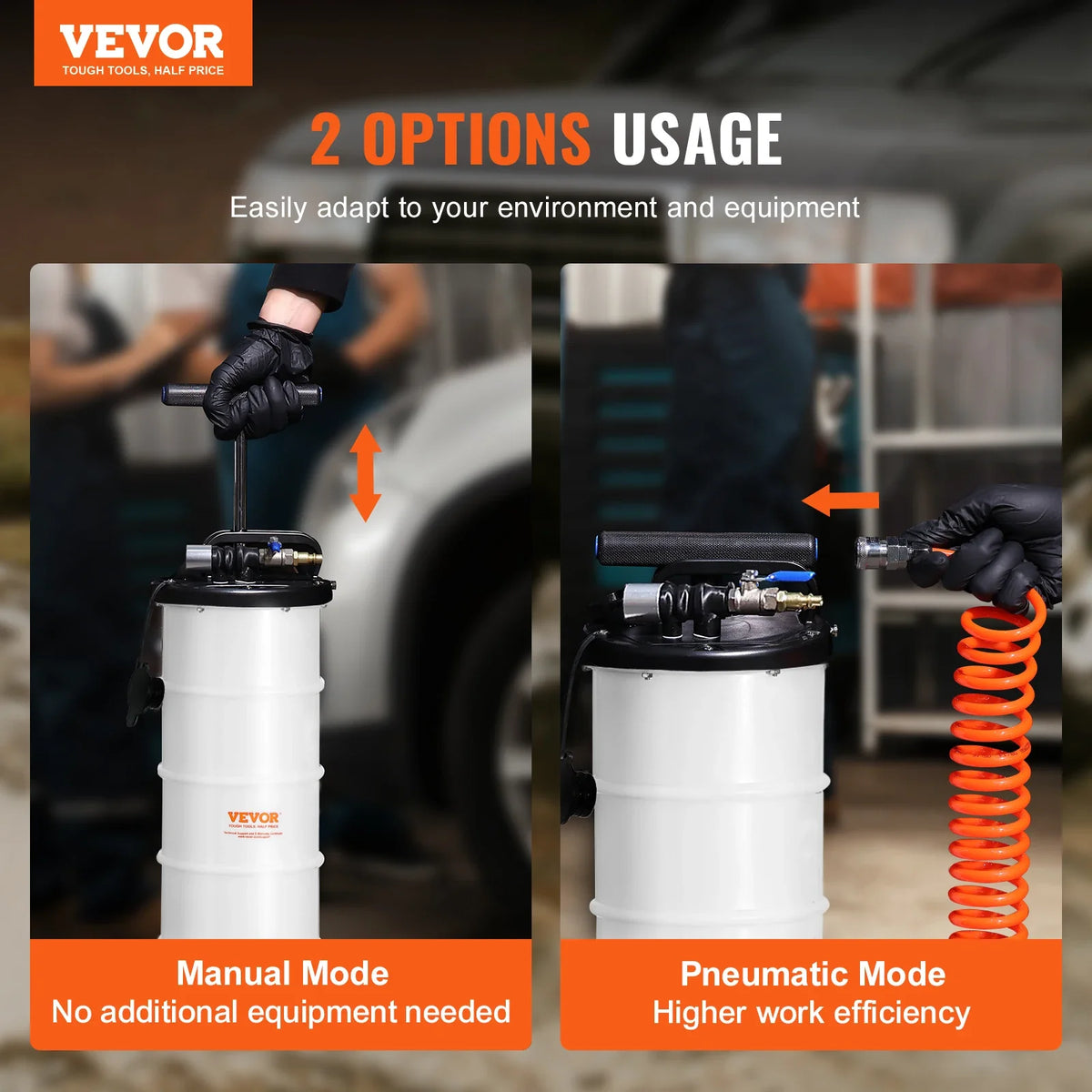 6.5L Pneumatic/Manual Fluid Extractor with Suction Hose Oil Changer Pump for Automotive Fluids Vacuum Evacuation