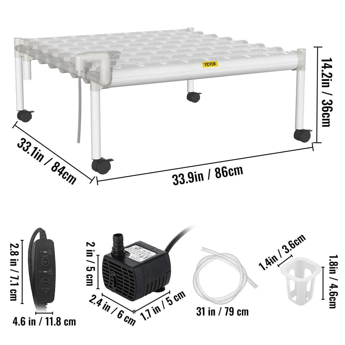 Hydroponic Grow Kit Hydroponics System 36/54/72/90/108 Sites 1/2/3/4 Layers 4/6/8/10/12 Pipes Vegetables Lawn & Garden