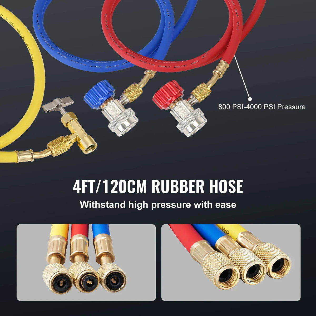 Vacuum Pump 1/5HP 3.5CFM Vacuum Pump and Manifold Gauge Set HVAC Single Stage Air Vacuum Pump for A/C Refrigerant Kits