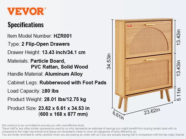 Shoe Cabinet with 2/3 Flip Drawers Shoe Storage Cabinet for Entryway Free Standing Shoe Storage Organizer for Heels Boots