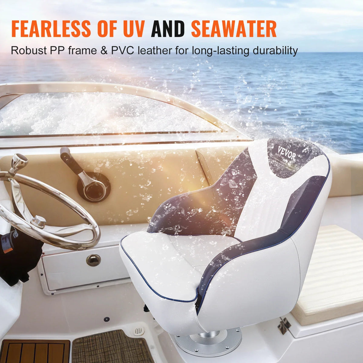 Pontoon Boat Seat with Thickened Sponge Padding for Fishing Boat Sightseeing Boat Speedboat Canoe 1-Piece