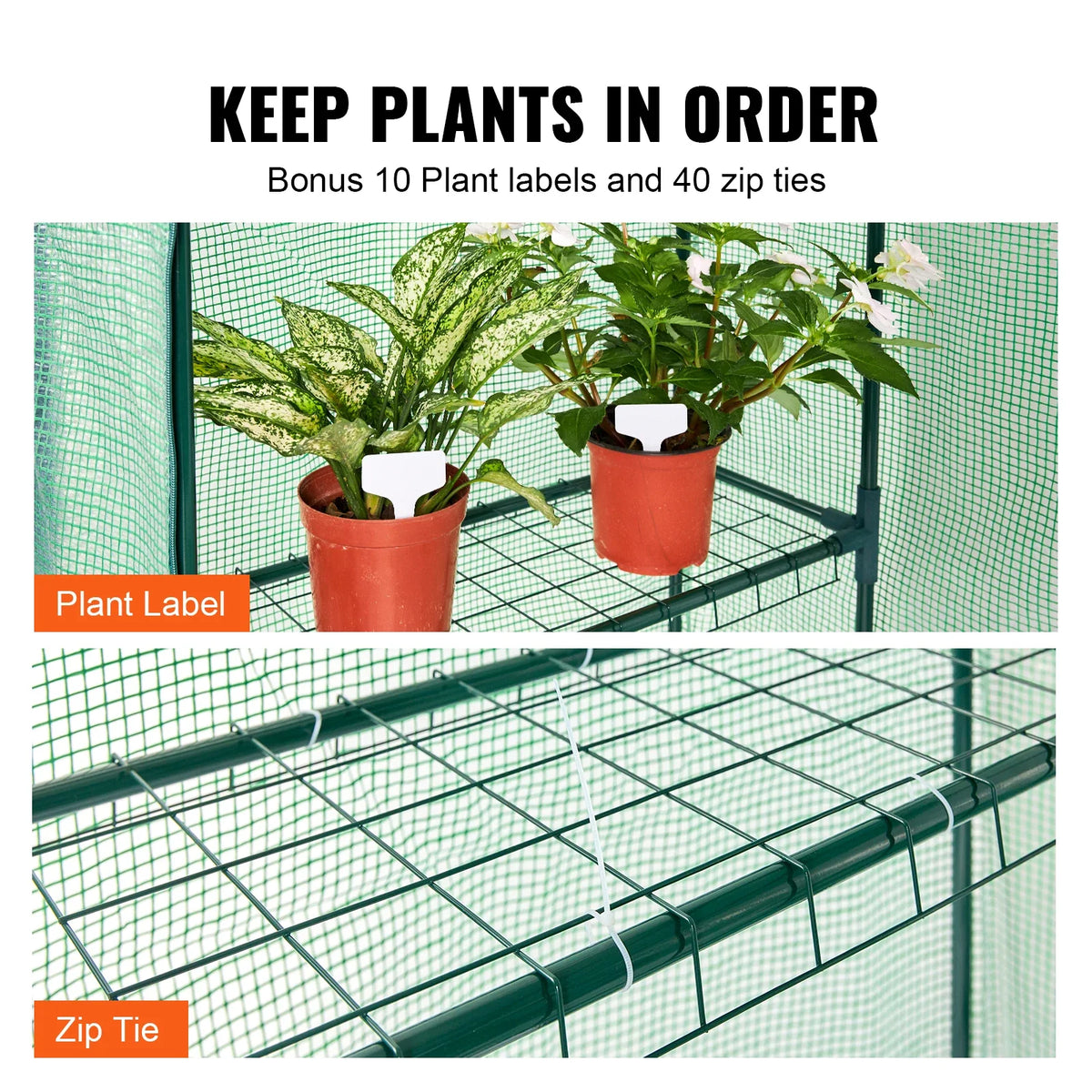 Walk-in Green House Greenhouse with Shelves High Strength PE Cover And Steel Frame Set Up Quickly for Planting and Storage