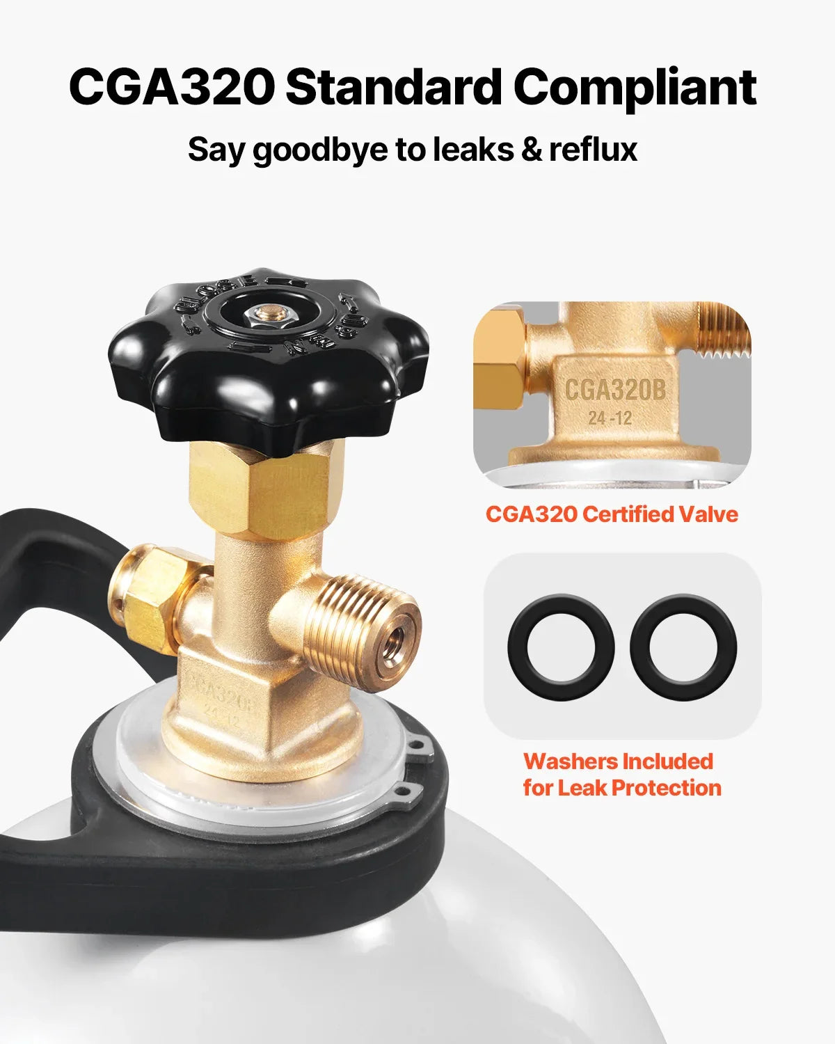 CO2 Tank, 20 lbs New Aluminum Alloy Cylinder,CO2 Air Tank w/Light Spray Coating,CGA320 Valve,Handle & Purple Copper Siphon