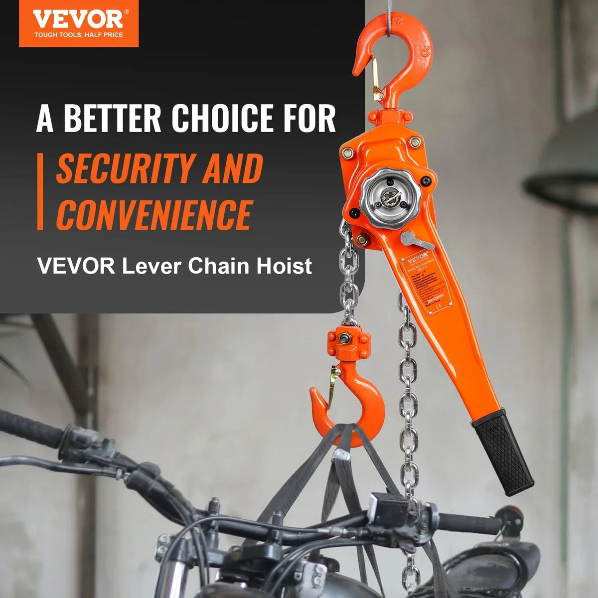 Manual Lever Chain Hoist 0.75/1.5/3/6Ton 10/20 FT Come Along G80 Galvanized Carbon Steel Auto Chain Leading for Garage